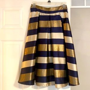 Navy and Gold Midi Circle Skirt